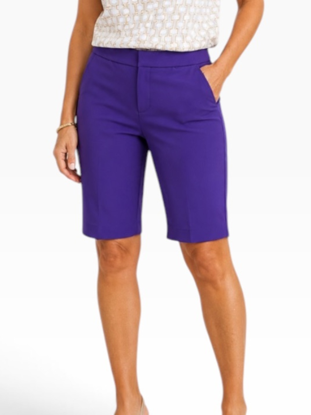 Piece of Cloth Purple "Heather"  Stretch Bermuda Shorts 8